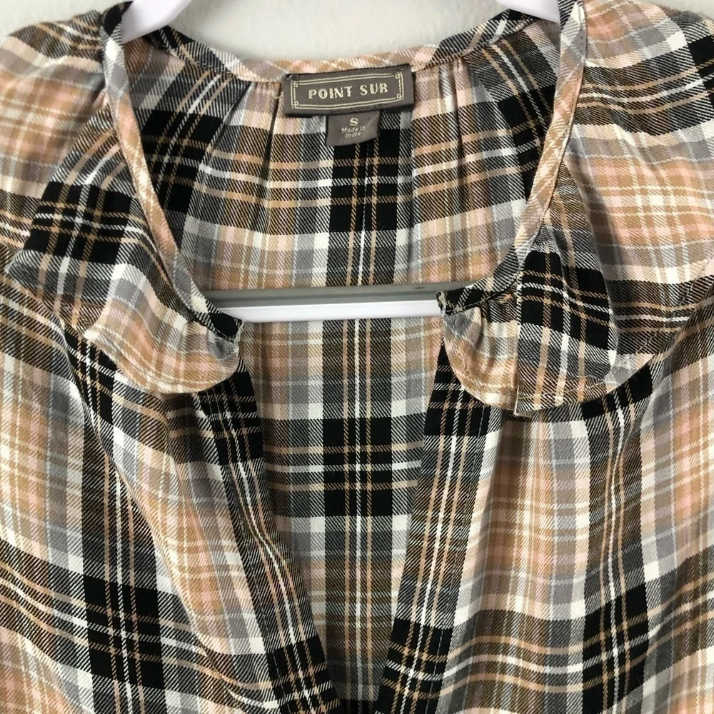 J.Crew Point Sur Plaid Button Down Blouse